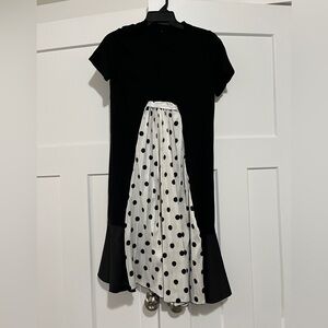 Elegant Black and White Polka Dot Dress